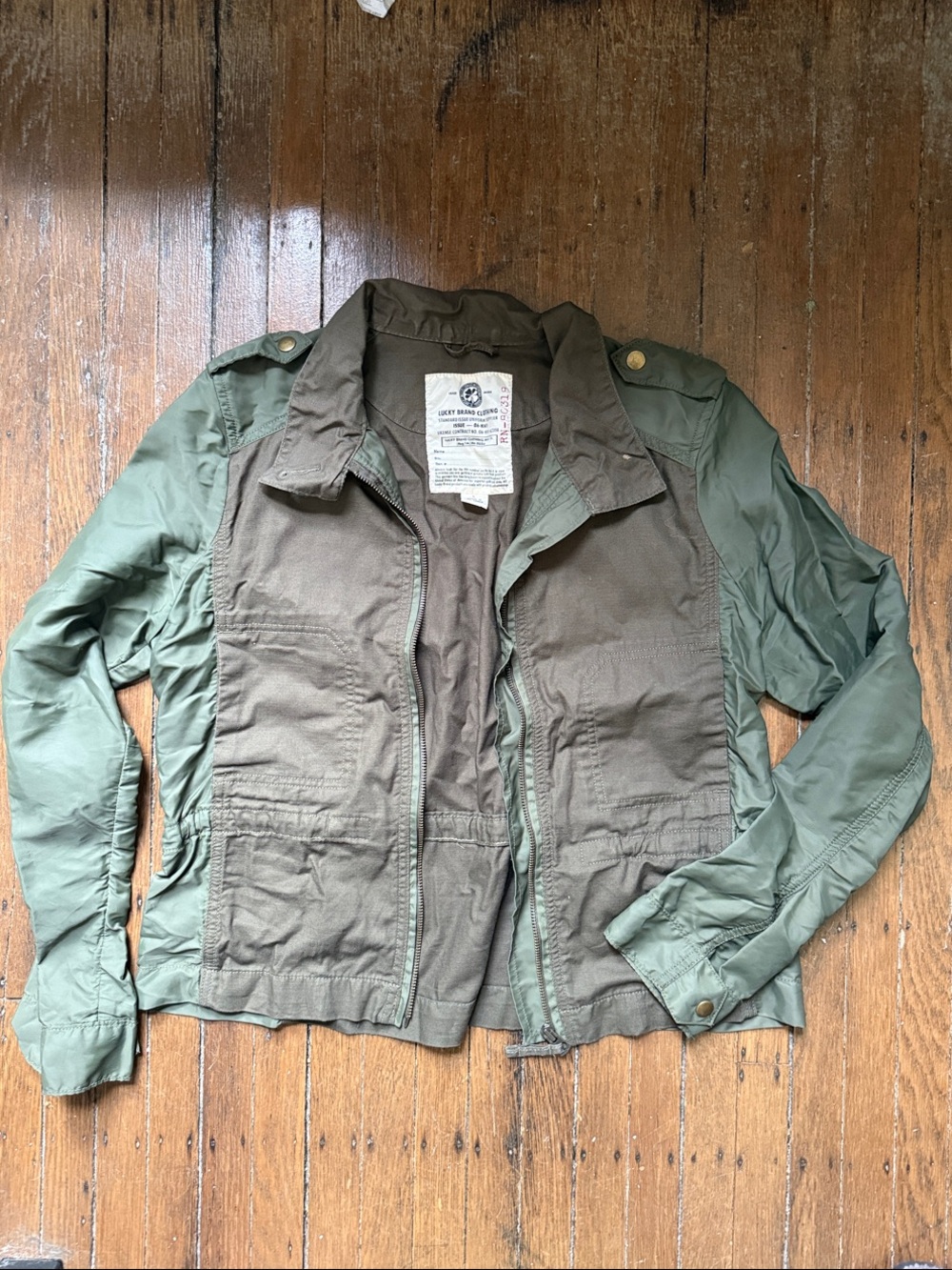 Lucky Brand Two-Tone Olive Utility Jacket